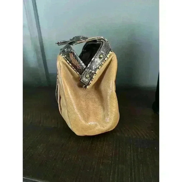 Sharif Vintage Leather Purse Shoulder/Crossbody Western Camel Tan Snakeskin USA‎ - Picture 12 of 14